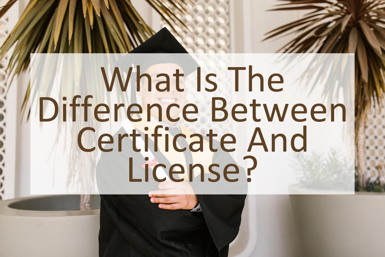What Is The Difference Between Certificate And License Similar Different